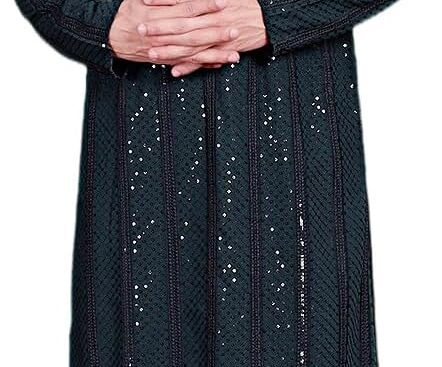 Maple Clothing Sequined Men’s Kurta Pajama Set Rayon Chikankari Indian Wedding Outfit Bollywood