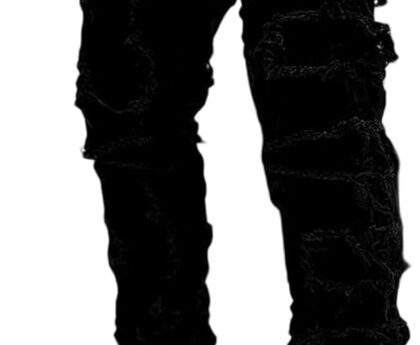 Boy’s Stacked Jeans Slim Fit Ripped Skinny Stretch Hip Hop Streetwear Denim Pants