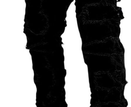 Boy’s Stacked Jeans Slim Fit Ripped Skinny Stretch Hip Hop Streetwear Denim Pants