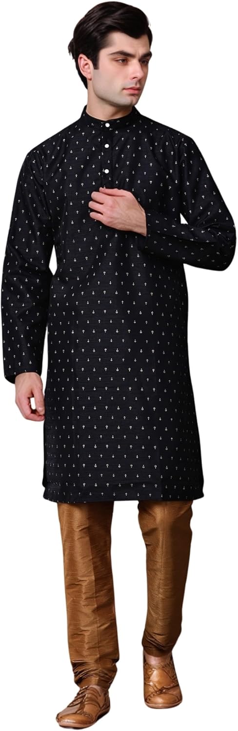 SKAVIJ Men’s Art Silk Kurta Pajama Set | Perfect Outfit for Diwali, Wedding & Festive Celebrations