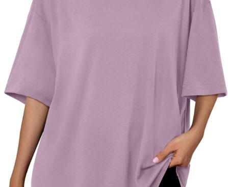 Trendy Queen Womens Oversized Summer T Shirts Plus Size Batwing Cute Casual Tops Short Sleeves Fashion Workout Clothes