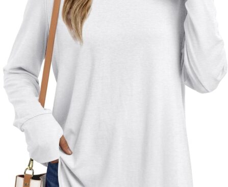 AUTOMET Womens Long Sleeve Shirts Crew Neck Casual Tshirts Fall Fashion Tops Loose Fit Lightweight Y2k Outfits Clothes