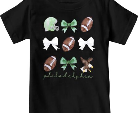Football Shirts for Girls Boys Coquette Bow Kids Tshirt Game Day Tee Top
