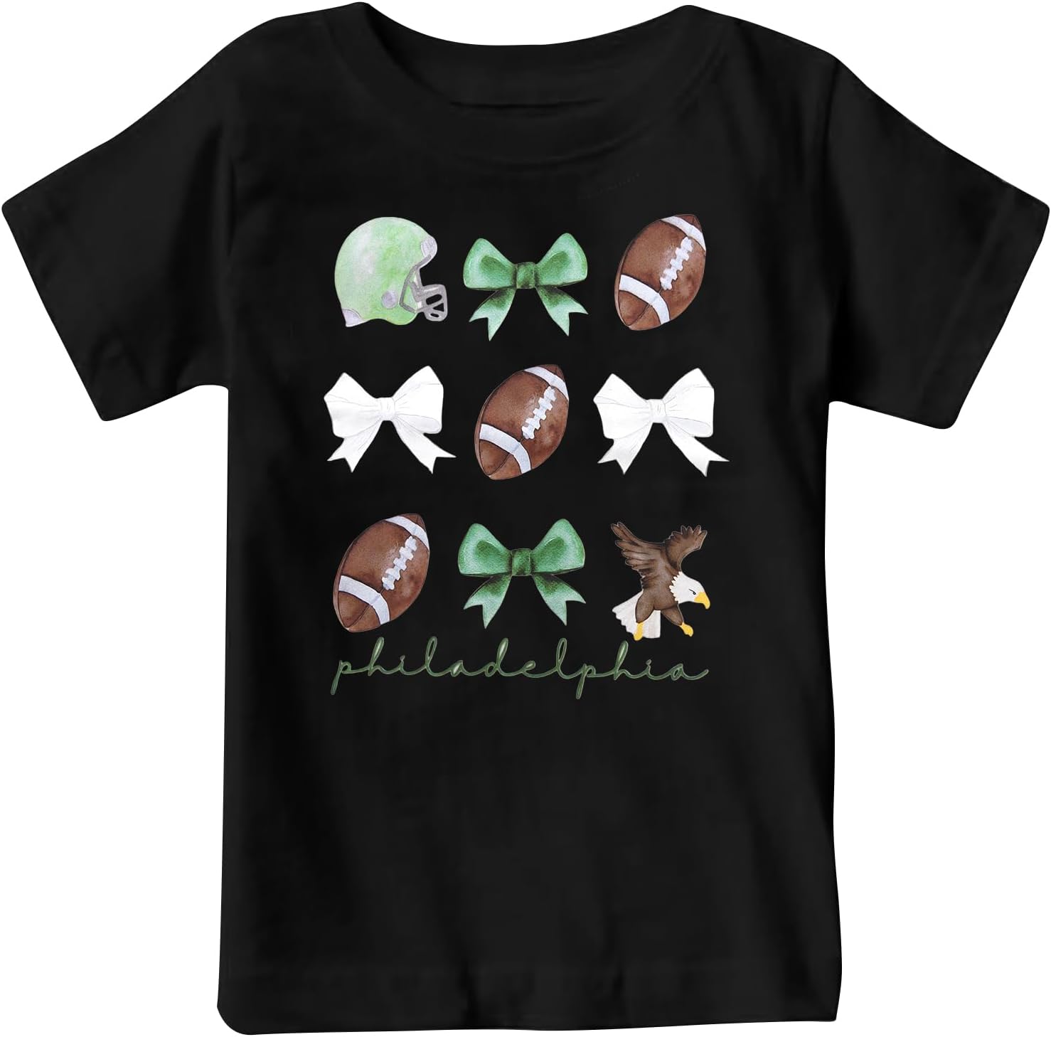 Football Shirts for Girls Boys Coquette Bow Kids Tshirt Game Day Tee Top