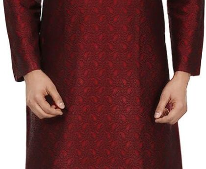 Maple Clothing Men’s Kurta Pajama Poly Silk India Wedding Party Wear Apparel Guest Outfit