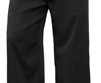 PLEPAN Men’s Wide Leg Dress Pants Baggy Pleated Casual Trousers Relaxed Fit Elastic Waist Business Slacks