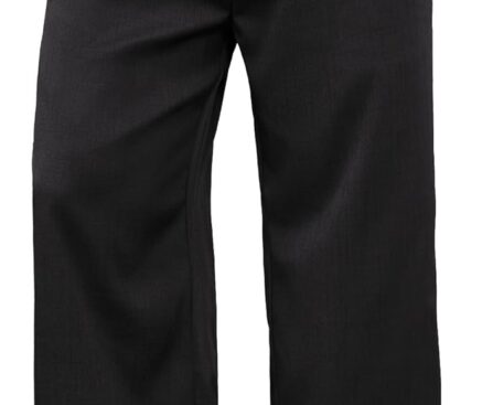 PLEPAN Men’s Wide Leg Dress Pants Baggy Pleated Casual Trousers Relaxed Fit Elastic Waist Business Slacks