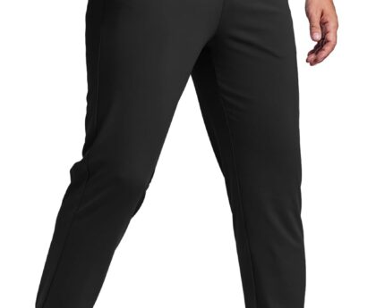 PINSPARK Mens Joggers with Zipper Pockets Lightweight Athletic Track Pants Quick Dry Workout Gym Sweatpants for Men