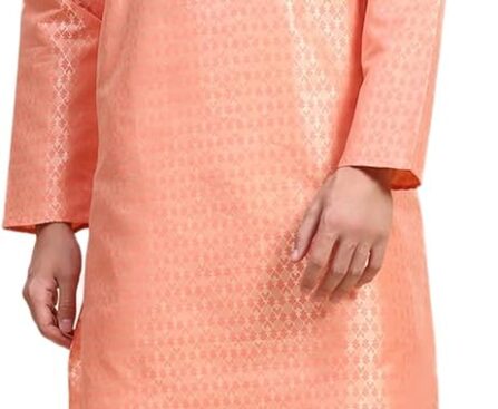 SKAVIJ Men’s Jacquard Silk Kurta Pajama Set | Traditional Kurta Pajama | Perfect for Diwali, Wedding & Festival Celebrations