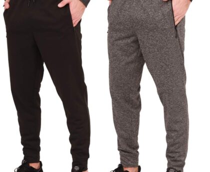 1 Pack/2 Pack Mens Jogger Gym Sweatpants, Athletic Jogger Workout Pants for Men,Running Track Pants with Zipper Pockets