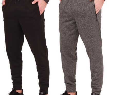 1 Pack/2 Pack Mens Jogger Gym Sweatpants, Athletic Jogger Workout Pants for Men,Running Track Pants with Zipper Pockets