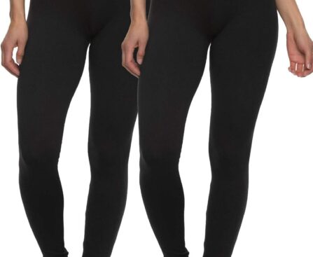 Felina Velvety Super Soft Lightweight Leggings 2 Pack – Yoga Pants, Workout Clothes