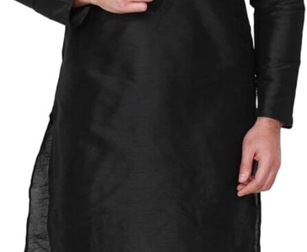 Maple Clothing Men’s Art Silk Indian Kurta Set Wedding Wear Clothing