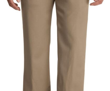 Men’s Wrinkle-Resistant Dress Pants No-Iron Classic Fit Hidden Comfort Waistband Work to Weekend Trousers