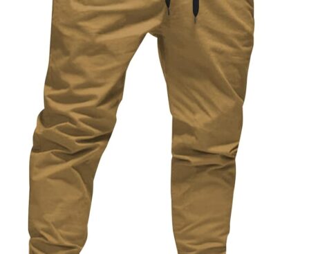 JMIERR Mens Casual Joggers Pants – Cotton Drawstring Chino Cargo Pants Hiking Outdoor Twill Track Jogging Sweatpants Pants