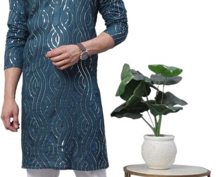 Sojanya (Since 1958 Men’S Pure Cotton Grey Designer Only Long Kurta