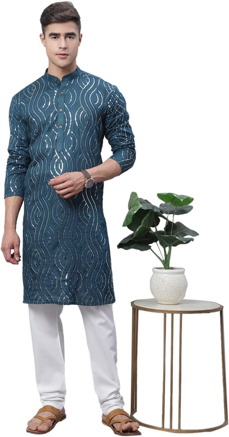 Sojanya (Since 1958 Men’S Pure Cotton Grey Designer Only Long Kurta