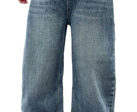 Verdusa Boys Jeans Baggy Straight Leg Elastic Waist Loose Denim Pants with Pockets