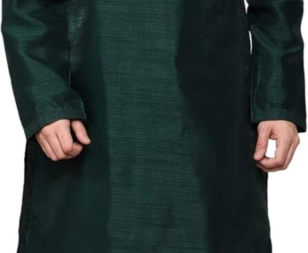 Men’s Tunic Art Silk Kurta Pajama Pyjama Set Wedding Indian Clothing Casual Party Dress Gifts Items