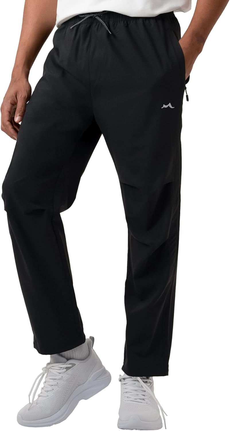 maamgic Men’s Sweatpants Joggers with Zipper Pockets, 4-Way Stretch Quick Dry Lightweight Athletic Hiking Pants
