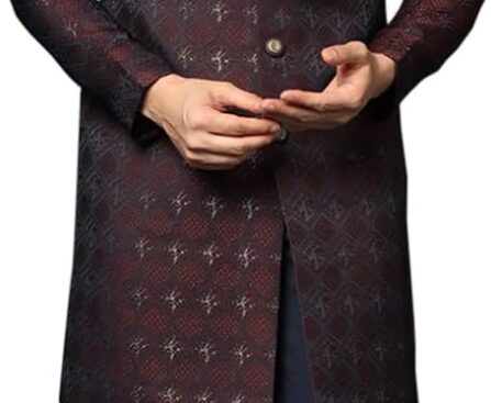 KISAH Men’s Sherwani Set – Traditional Indian Ethnic Wear for Men – Ideal for Weddings, Festivals & Celebrations