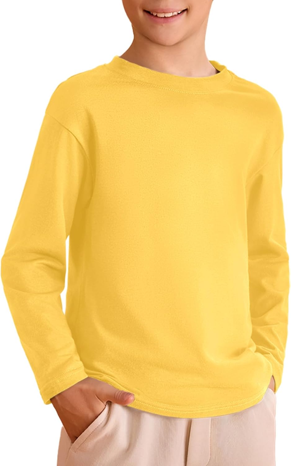 Haloumoning Kids Boys Long Sleeve Crewneck T-Shirts Tee Tops 5-14 Years