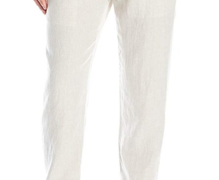Perry Ellis mens 100% Linen Drawstring Casual Pants for Men, Regular Fit, Lightweight (Waist Size 29-54 Big & Tall)