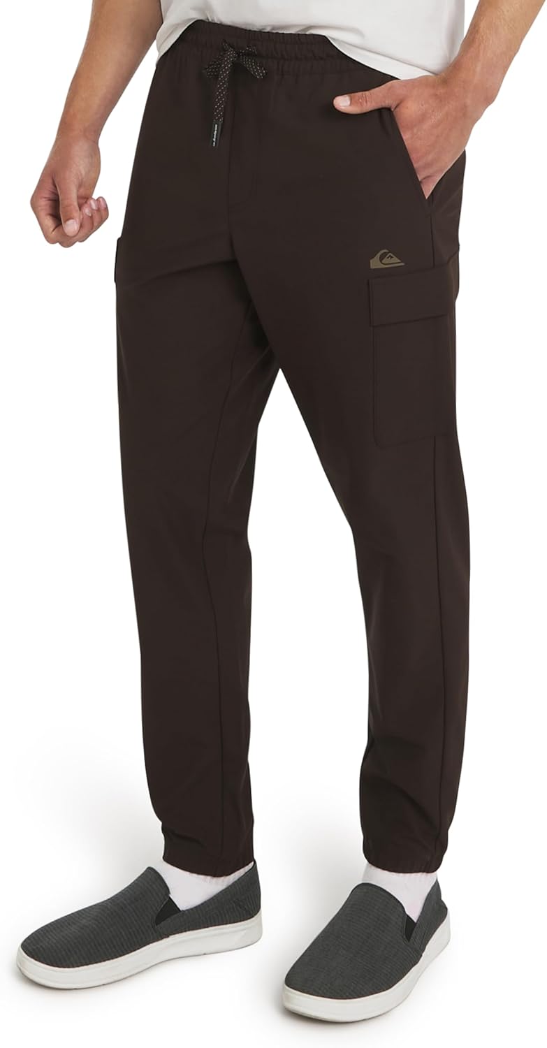 Quiksilver Men’s Regular Fit Active Performance Midweight Cargo Woven Jogger Pants (S-XL)