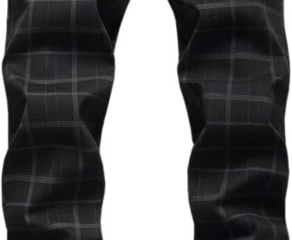 HENGAO Men’s Straight Fit Plaid Chino Pants