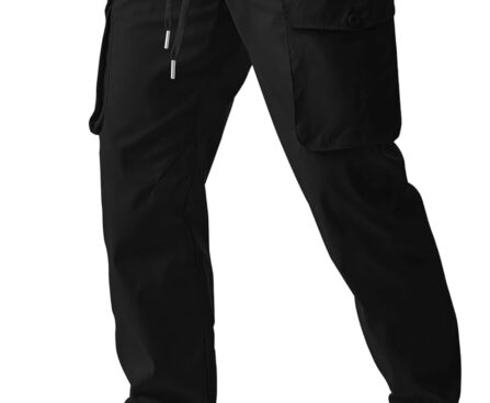 JMIERR Men’s Casual Cargo Joggers Pants Stretch Elastic Waist Drawstring Tapered Sweatpants with Pockets