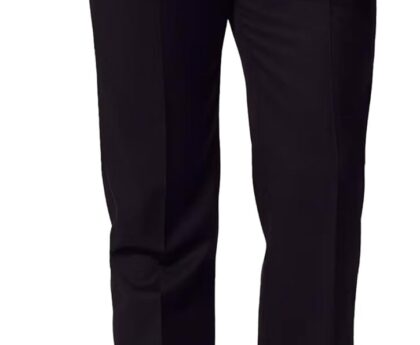 Men’s Flat-Front Dress Pants with Hidden Expandable Waistband, Wrinkle-Free Stretch Suit Slacks for Men – Classic Fit