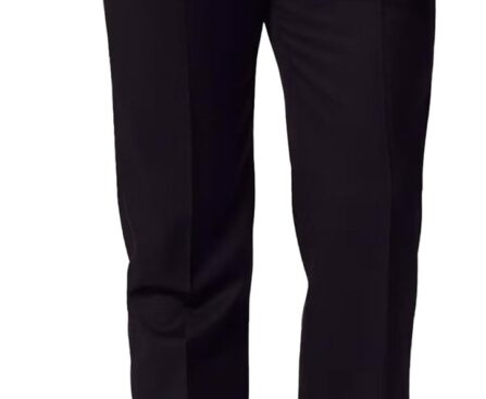 Men’s Flat-Front Dress Pants with Hidden Expandable Waistband, Wrinkle-Free Stretch Suit Slacks for Men – Classic Fit
