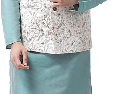 KISAH Men’s Kurta Jacket Set – Traditional Indian Ethnic Wear for Men – Ideal for Weddings, Festivals & Celebrations