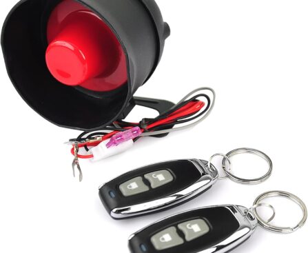12V Car Alarm System, Anti-Theft Horn Siren with 7-Levels Sensitivity Universal Security Protection System Vehicle Alarm System with Sound