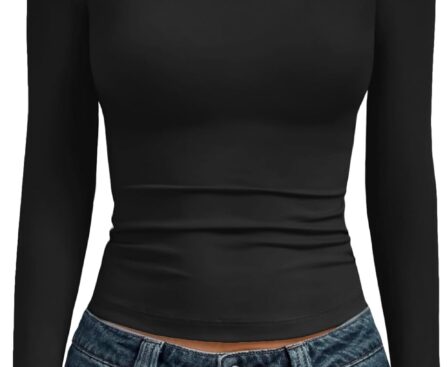 AUTOMET Womens Long Sleeve Shirts Basic Compression Going Out Crop Tops Fall Fashion Y2K Clothes 2025