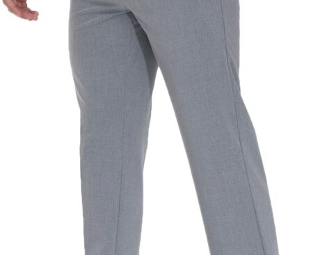 Soojun Men’s Modern Fit Flex Flat Front Dress Pants