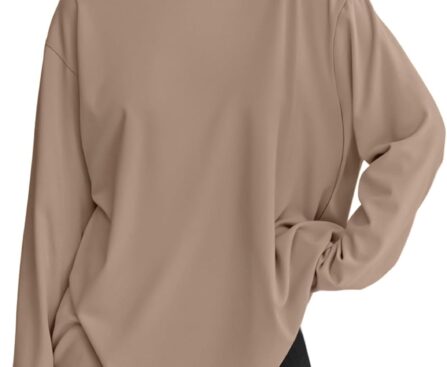 Trendy Queen Womens Oversized Long Sleeve T Shirts 2025 Basic Crewneck Tee Fall Tops Casual Workout Y2K Clothes