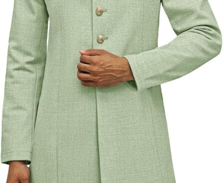 Runcati Mens Kurta Coats Indian Mandarin Collar Attire Ethnic Outfits Wedding Festive Party Clothing Casual Kaftan Robe