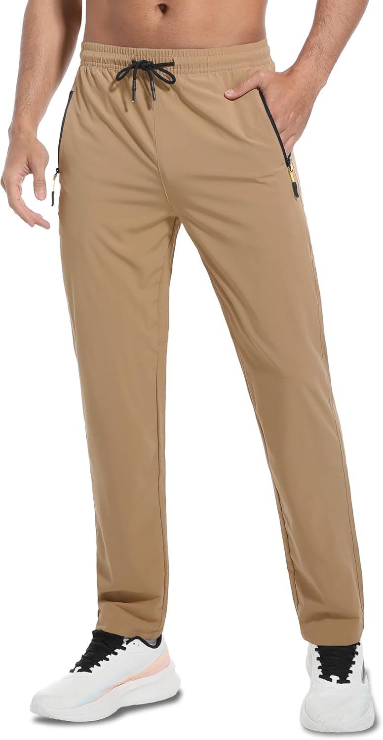 WENRONSTA Men’s Lightweight Hiking Pants Quick Dry Water Resistant Breathable Athletic Running Jogger Track Active Sweatpants