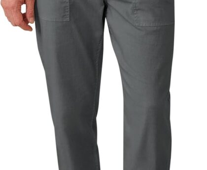 Runcati Mens Casual Linen Pants Drawstring Elastic Waist Trousers Lightweight Loose Fit Beach Pants