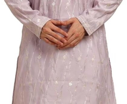 Men’s Ethenic Kurta Pajama Set with Embroidery – Festive & Wedding Wear – Tunic Art Silk – Traditional Indian Outfit