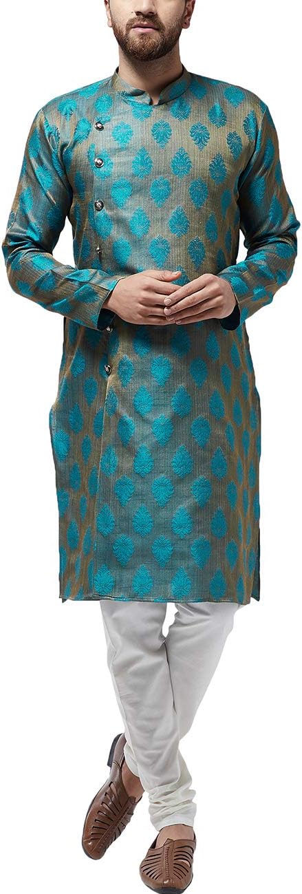 Sojanya (Since 1958 Men’S Jacquard Silk Kurta & Churidar Pyjama Set