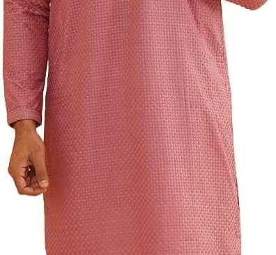 Sojanya (Since 1958 Men’S Cotton Checked Embroidered Kurta With Churidar Pyjama
