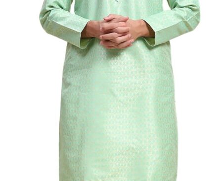 SKAVIJ Men’s Jacquard Silk Kurta Pajama Set | Traditional Kurta Pajama | Perfect for Diwali, Wedding & Festival Celebrations