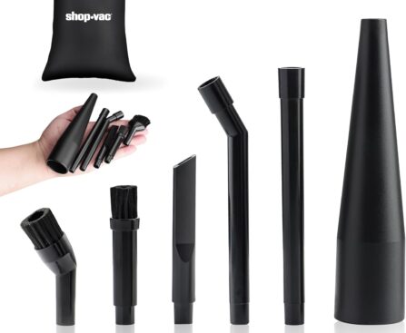 Shop-Vac Micro Cleaning Nozzle Kit, 1-1/4″ Detailed-Cleaning Attachments for Compact Wet Dry Shop Vacuum, Storage Bag Included, 6 Pieces