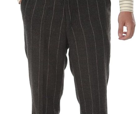 Men’s Dress Pants Tweed Plaid Classic Fit Siut Separates Slim Stylish Wool Casual Business Suit Pants