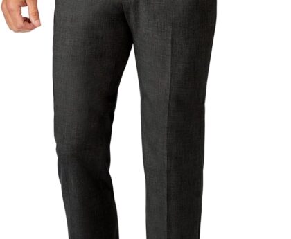 J.M. Haggar Mens 4 Way Stretch Slim Fit Flat Front Dress Pant