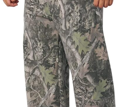 Men’s Baggy Camo Sweatpants Wide Leg Hunting Loose Joggers Workout Athletic Sweat Pants wtih Pockets
