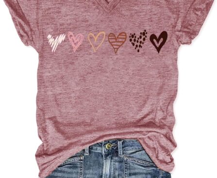 Women T Shirt Fall Graphic V Neck Tee Shirt Boho Casual Summer Tops Vintage Short Sleeve Clothes 2025 Trendy