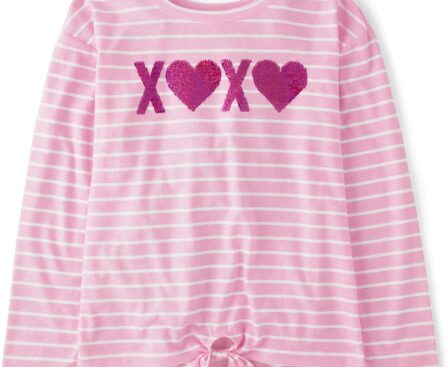 The Children’s Place Girls’ Long Sleeve Knit Tie Front Top